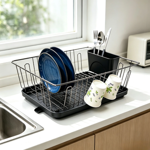 Elegante <span class=keywords><strong>Escurridor</strong></span> de Platos de Níquel Negro DaS con Portavasos y Bandeja Recolectora, <span class=keywords><strong>Escurridor</strong></span> de Platos Resistente a la Oxidación <span class=keywords><strong>para</strong></span> Encimeras de Cocina - Product Image 1