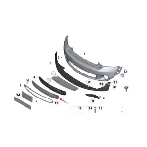 Rejilla Central de Parachoques Delantero OEM 51119804004 para BMW <span class=keywords><strong>Mini</strong></span> One <span class=keywords><strong>Cooper</strong></span> R60 R61 - Product Image 4