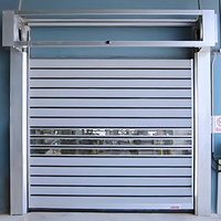 Porte rapide à enroulement automatique en alliage d'aluminium de haute vitesse, sécurité industrielle, électrique, à enroulement rapide, métallique, coupe-vent, autre porte