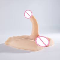 Neuheit Großer Eichel Rotierender Hautfarbener Realistischer Langer Männlicher Dildo Halber Körper Puppe für Mädchen Lebensechter Penis Erwachsenen-Sexspielzeug