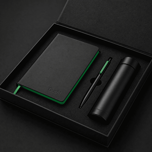 Ensemble cadeau d'affaires de luxe : carnet, stylo, thermos, logo personnalisé en relief pour les employés, les clients et les partenaires commerciaux de l'entreprise - Product Image 2