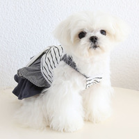 Robe élégante pour animaux de compagnie avec grand nœud, robe rayée pour chien et chat, collection printemps-été