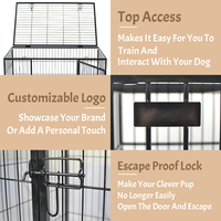 Cage pour chien XXL en métal à motif solide avec plateau en plastique Grande cage pour chien