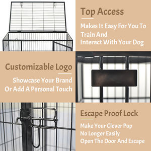 Cage pour chien XXL en métal à motif solide avec plateau en plastique Grande cage pour chien - Product Image 3