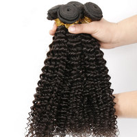 Extensions de Cheveux Humains Naturels 100% Non Traités, Bouclés Kinky, Ondulés Profonds, en Gros, 12A, 10-20''