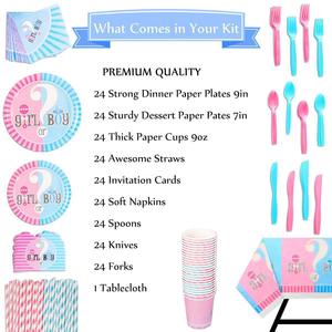 Decoración de fiesta para el género, pancarta desechable para niño o niña, <span class=keywords><strong>vajilla</strong></span> para Baby Shower, confeti de látex, globos, suministros de utilería para fotos - Product Image 4