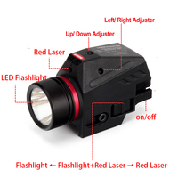 Lampe torche laser rouge Ohhunt Combo 150 lumens, lampe tactique avec support de 20 mm