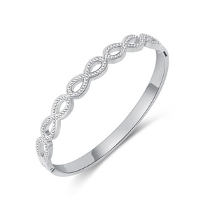 Popular Gold Plated Stainless Steel Diamond 8 <b>Bangle</b> Jewelry for Women - Product Image 2