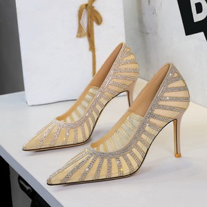 2026 OEM/ODM Scarpe da Donna con Tacco Sottile in Rete Argentata Glitterata, Punta Affusolata, <span class=keywords><strong>Eleganti</strong></span> per Feste Serali e Matrimoni Estivi - Product Image 3