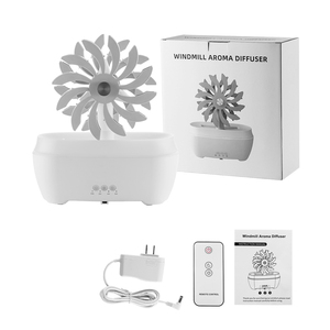 Practical <b>USB</b> App-<b>Controlled</b> Portable Electric Aromatherapy Air Humidifier Windmill Design Plastic Household Ultrasonic Raindrop - Product Image 1