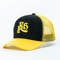 Casquette de baseball personnalisée pour homme, 5 panneaux, maille, broderie 3D, deux tons, en daim, Gorras, haute qualité, OEM, style Trucker