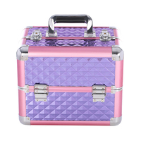 Boîte professionnelle de voyage pour les professionnels, diamant violet, tendance, cadeau de noël idéal pour les artistes et les cosmétiques, étui de maquillage rigide, livraison gratuite