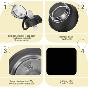 2025 High Quality Double Walled Stainless Steel Insulated Portable Hoop Customized Sports Thermal Vacuum Flask - Product Image 5