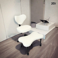 Chaise de bureau moderne réglable en hauteur, pivotante, en peau de mouton, chaise de méditation multifonctionnelle à jambes croisées