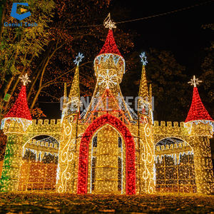 Sculpture lumineuse de château multicolore romantique RGB IP65 SGLS07, lanterne de parc zoo pour les fêtes et les événements - Product Image 5