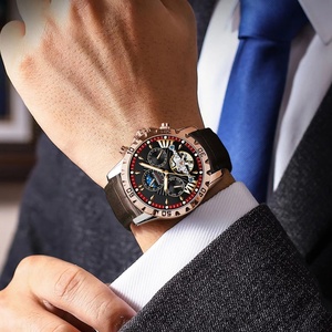 Montre-bracelet automatique mécanique POEDAGAR Tourbillon, étanche, lumineuse, date, semaine, bracelet en cuir, montre de luxe pour homme, montres de mode pour homme - Product Image 5