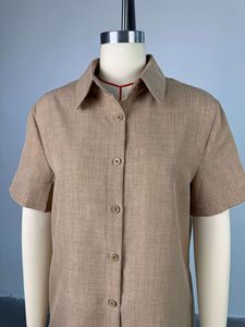 Ropa de <span class=keywords><strong>Mujer</strong></span> Estilo Europeo Americano, Verano, Nueva Camisa Casual Holgada con Solapa, Pantalones Anchos - Product Image 5
