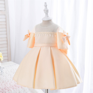 Outong Yoliyolei Kid Falda, Con Gorra abbigliamento Backless Bow Little New Style <span class=keywords><strong>damigella</strong></span> d'onore rosa lunghezza del pavimento Flower Girl Dress/ - Product Image 4