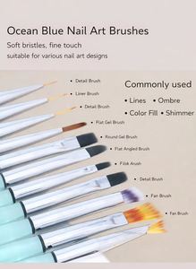 Ensemble de 12 pinceaux à ongles légers avec manche en acrylique, nylon doux pour la peinture au gel à domicile, manucure - Product Image 6
