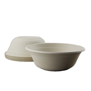 Sugarcane Food Salad Fruit Disposable Bowls with Clear Plastic Lid