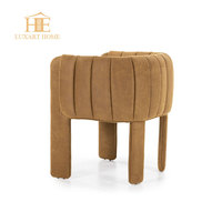 Chaise de salle à manger pivotante ronde de style nordique, nouveau design, rembourrée en tissu velours, coussin réglable, chaise moderne