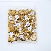 Bijoux pas chers 2020, 100 pièces/sac, export, unisexe, alliage or argent, multicolores, bague rotative double couche, forme géométrique