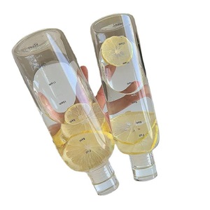 Minimalist Water Bottle With Time Scale Transparent Plastic Unisex Portable Mug For Car And Daily Use - Product Image 5