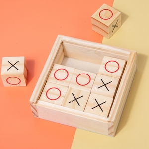 HOYE CRAFTS new design Party Set Toy gioco da tavolo in legno tic tac toe in legno con scatola portaoggetti - Product Image 3