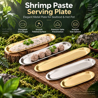 Assiette ovale en acier inoxydable de qualité alimentaire, durable et écologique, de style coréen, pour plats chauds, pâtes de crevettes, boulettes de viande, sushis, barbecues