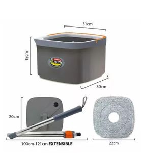 Ensemble serpillière et seau de nettoyage de la poussière avec système d'auto-éparation des eaux usées, tête rotative à 360° pour un nettoyage facile des sols - Product Image 4