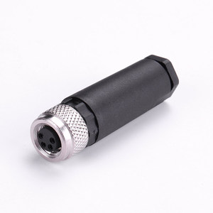 M8 thẳng thông qua 4 lỗ nữ nối dockin nối hàng không cắm solderless mạ vàng không thấm nước kết nối cảm biến - Product Image 4