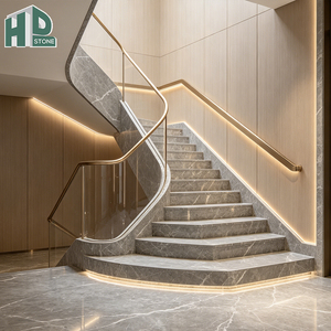 Precio de Mayoreo Directo de Fábrica, Baldosas de Mármol Pulido Cloud <span class=keywords><strong>Dora</strong></span> Ash de 1200 mm para Escaleras, para Proyectos de Escaleras Interiores Residenciales - Product Image 3