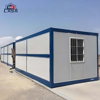 Maison conteneur pliable de 20 pieds pour bureaux portables avec panneau sandwich et matériau en acier Grande maison pliante pliante