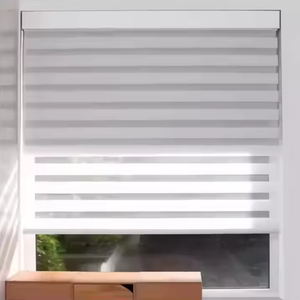 Stores à enrouleur double couche personnalisés stores électriques de bureau en tissu zèbre pour écran solaire <span class=keywords><strong>occultant</strong></span> jour et nuit - Product Image 4