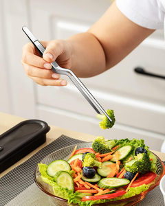 Fein kochende Pinzette Set Profession elle Edelstahl-Lebensmittel zange Küche Schwarz Lange Koch pinzette zum Kochen Dekorieren und Grillen - Product Image 6