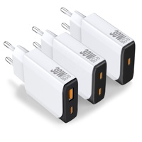 Chargeur mural ultra-fin HNT 20W 30W 45W PD à double port A+C, charge rapide pour iPhone 16/15/14/13/12 Pro Max
