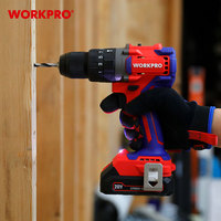 WORKPRO-Perceuse à percussion électrique 20V, sans balais, sans fil, rechargeable au lithium, 104 pièces