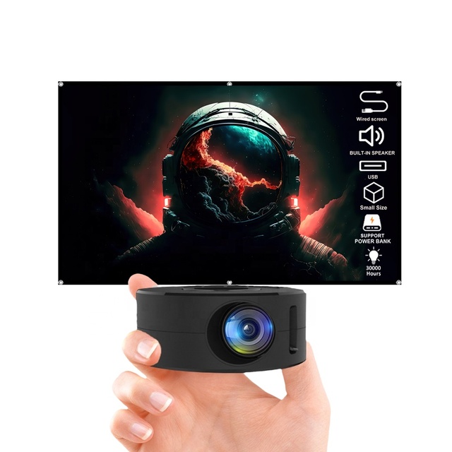 YT200 Mini Mobile Projector Home Use Palm Size Remote Projector Wire Screen Mirroring Portable Projector
