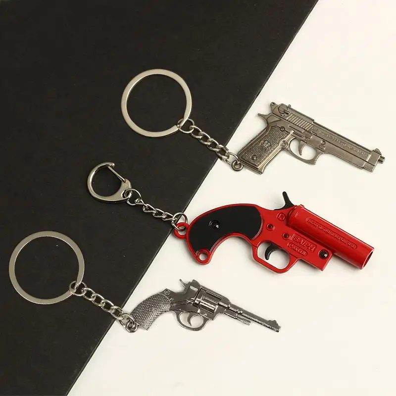 Porte-clés créatif en métal avec croix de feu, accessoire de jeu, personnalisé, pour pistolet de Simulation, cadeau, vente en gros,