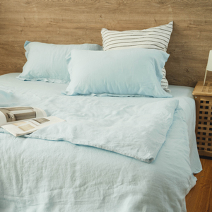 Parure de lit en lin de lin belge de qualité supérieure avec technologie de séchage rapide et taies d'oreiller assorties pour les hôtes de maisons d'hôtes très occupées en vacances - Product Image 2