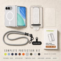 Étui transparent magnétique anti-jaunissement avec protection d'écran pour iPhone Duo et ensemble de cordon de téléphone OEM
