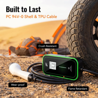 Chargeur EV portable 7 kW avec prise BS/Schuko/CEE, RCD de type A, câble TPU, IP65, Plug & Play, certifié CE/TUV, chargeur de voiture électrique portable