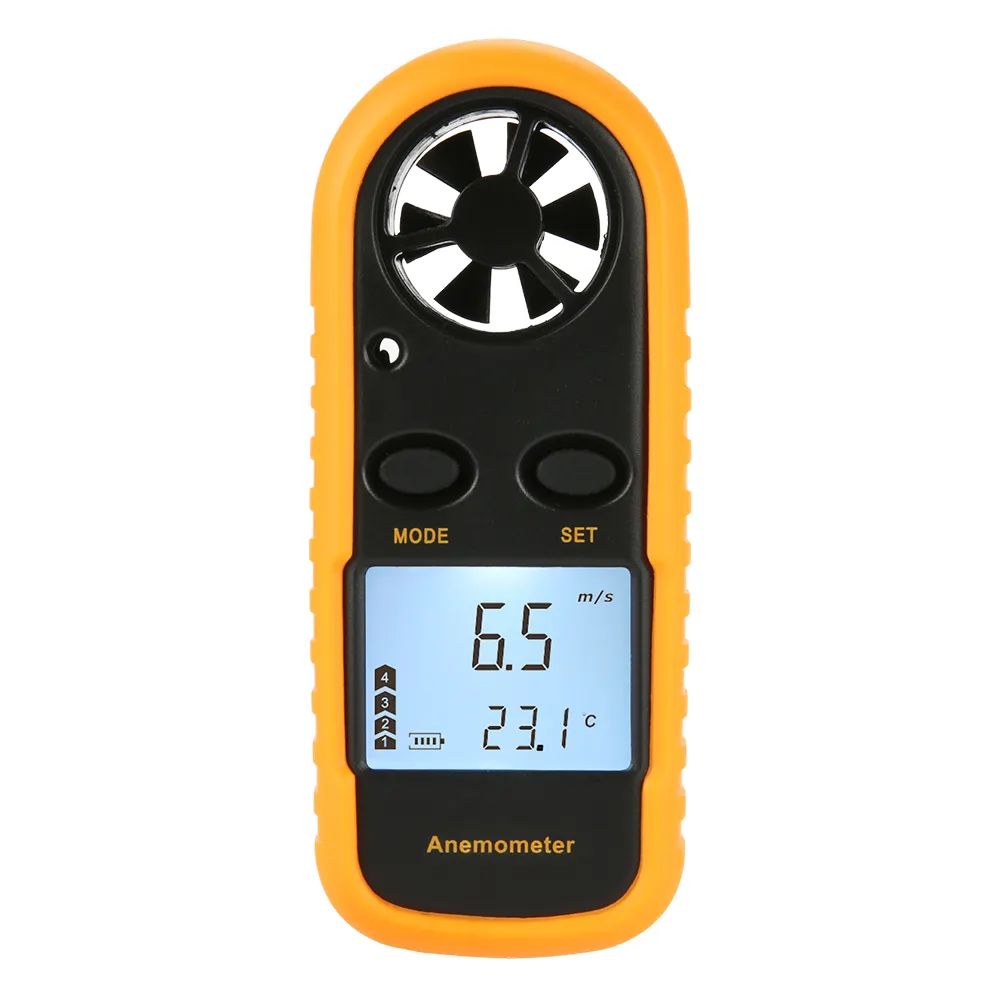 Zwarte Digitale Anemometer Handleiding/Auto Power Uitgeschakeld Backlight Display Wind Chill Indicatie Beaufort Schaal Snelheid Meten