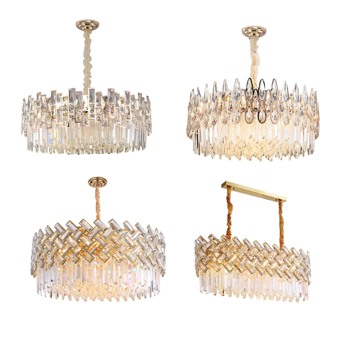 Винтажная Золотая круглая Высокая Современная лобби Свадебная Светодиодная потолочная Роскошная лампа хрустальные люстры подвесной светильник