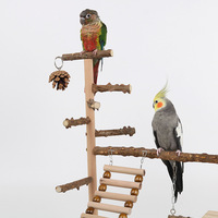 Support pour perroquet en bois de poivre du Sichuan, avec filet d'escalade, échelle, balançoire, jouet pour oiseaux et pont suspendu F544 Chine