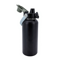 Bouteille d'eau sport en acier inoxydable 1000ml/320ml, isolée sous vide avec couvercle breveté et poignée amovible pour le sport et les activités de plein air