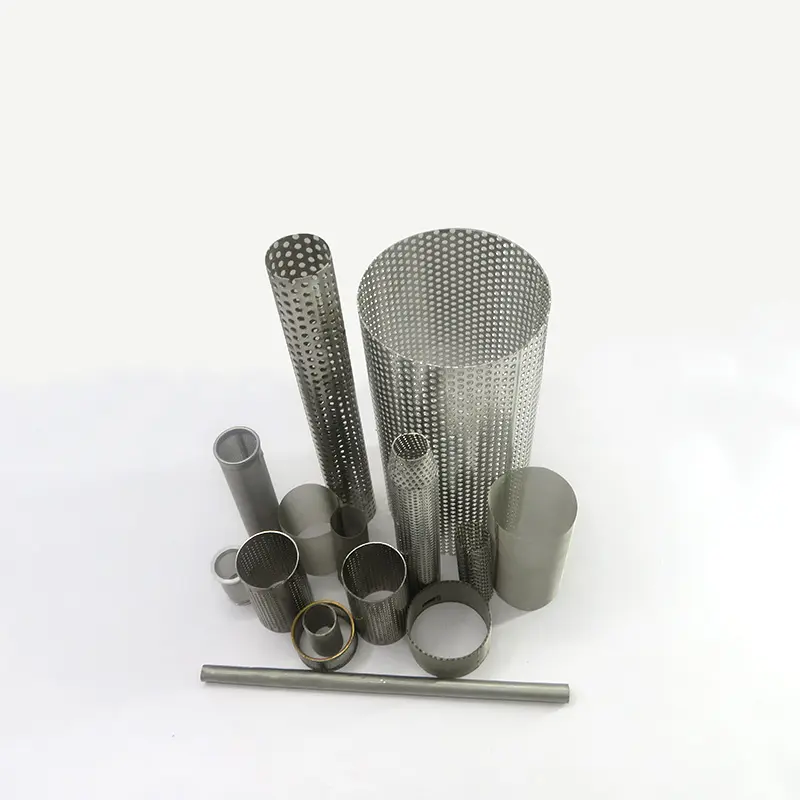 30 50 80 100 mesh 316l 304 ss stainless steel round perforated cylinder screen wire mesh filter tubes