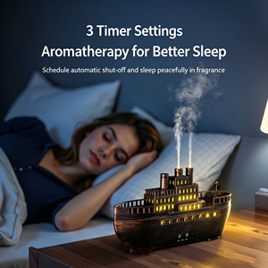 OEM Realistic Ship Boat Essential Oil Fragrance Machine Campfire Flame Aroma Diffuser Ultrasonic Cool Mist Humidifier <b>For</b> <b>Home</b> - Product Image 3