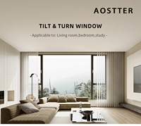 Ventana Abatible y Giratoria de Aluminio con Rotura de Puente Térmico, Moderna, Aislada y de Ahorro Energético para Climas Fríos, Residencial, Venta al Por Mayor