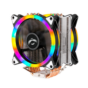 QiuzAim Computer 6 Heat Pipe 120mm <span class=keywords><strong>CPU</strong></span> <span class=keywords><strong>Cooler</strong></span> con 2 ventole RGB silenziatore aria illuminata per schede madri E5 2011x99x79 - Product Image 5